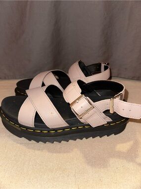 Dr. Martens Voss II Leather Strap Sandals with Buckle.